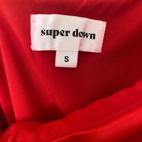 SUPERDOWN x REVOLVE Red Rubi One Shoulder Satin Mini Dress Party Dress Size S - Picture 6 of 8